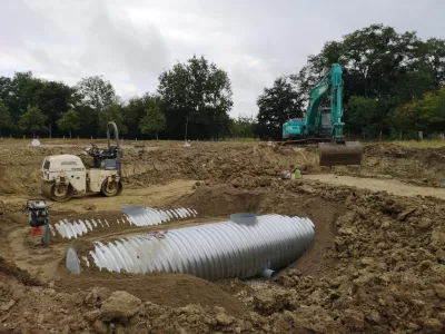 Pose citerne gestion eaux pluviales