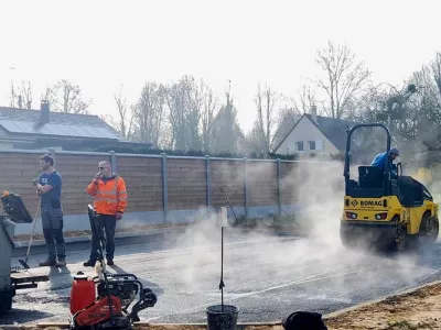 Pose de l'enrobé définitif